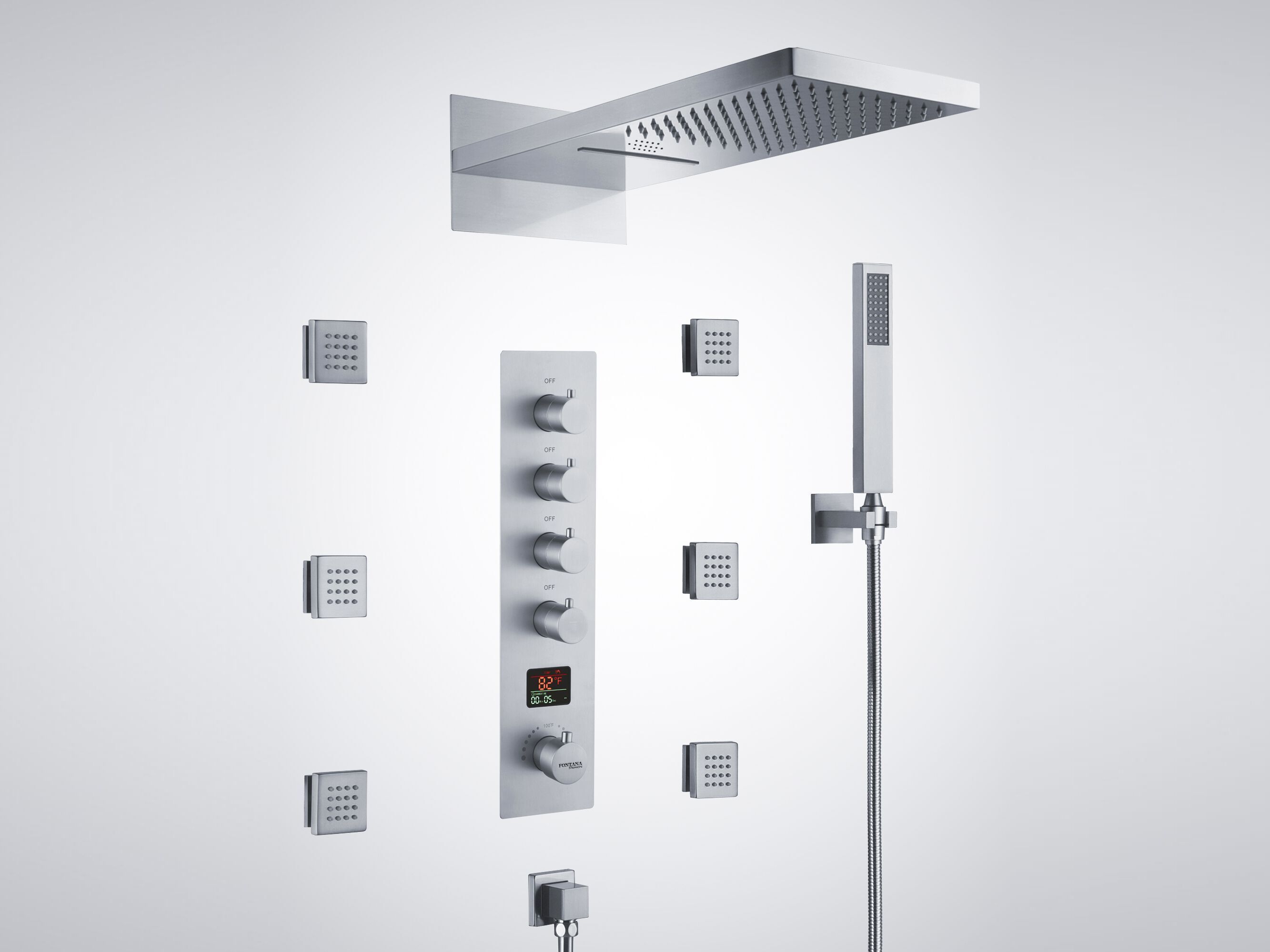 Светодиодный электронный термостатический набор для душа Fontana Showers LAMBERSART ARCH-00068273