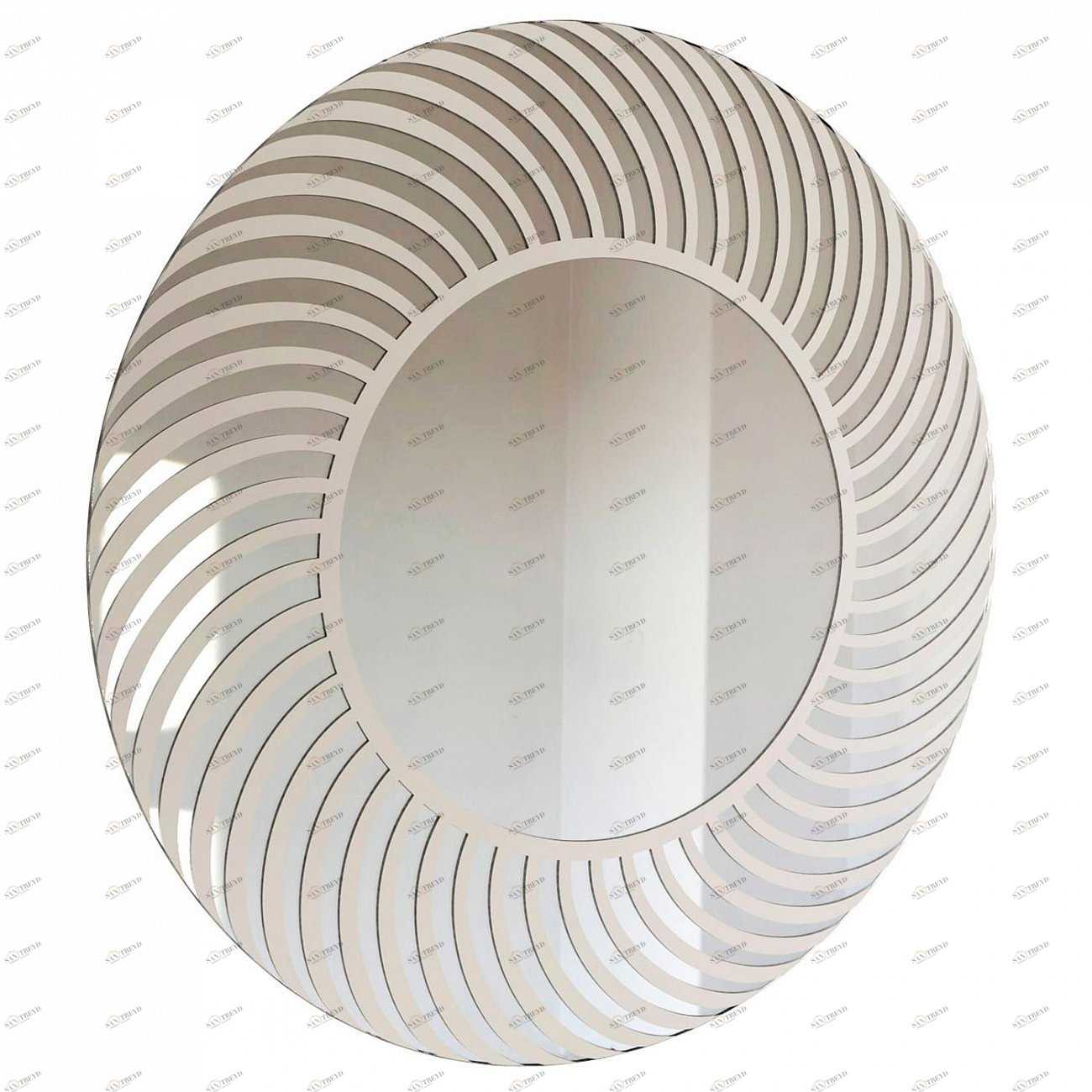 Зеркало круглое с белым принтом "Спэл" GRAUM ДИЗАЙНЕРСКИЕ 304133 Зеркальный 