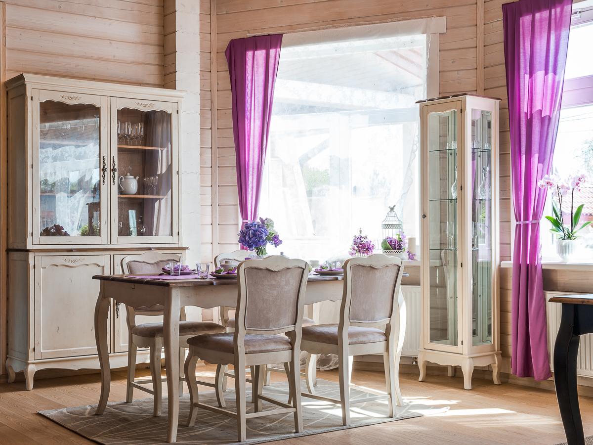 Обеденный стол белый с коричневым топом и гнутыми ножками 140 см Mobilier de Maison ДОМАШНЯЯ ОБСТАНОВКА MOBILIER DE MAISON 017222 Бежевый;белый Santreyd  - Вид №2