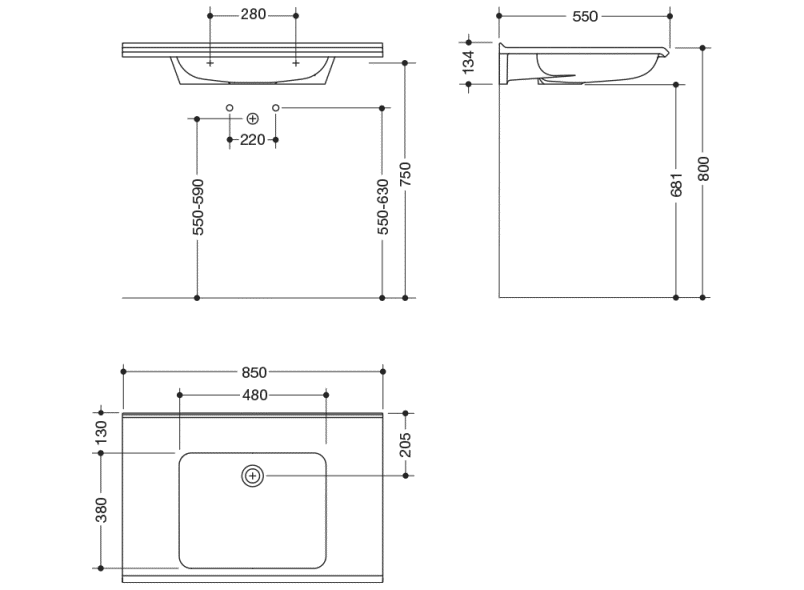 950.13.300 Тумба под умывальник, модульная HEWI Waschtische  - Вид №1