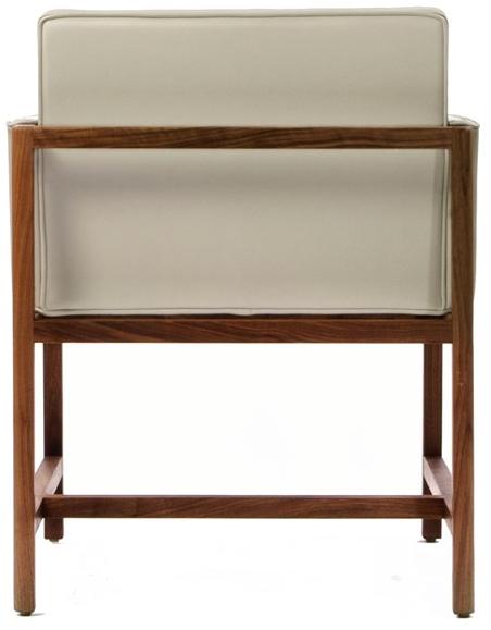 BassamFellows Мягкое кожаное кресло с подлокотниками Wood frame dining Cb-540 - Вид №4