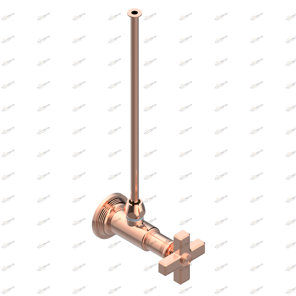 U9A-181/S Кран запорный 1/2" стильный регулируемый с 30 cм трубкой Thg-paris West Coast с металлическими ручками-крестиками Розовое золото U9A-181/S CAT.F