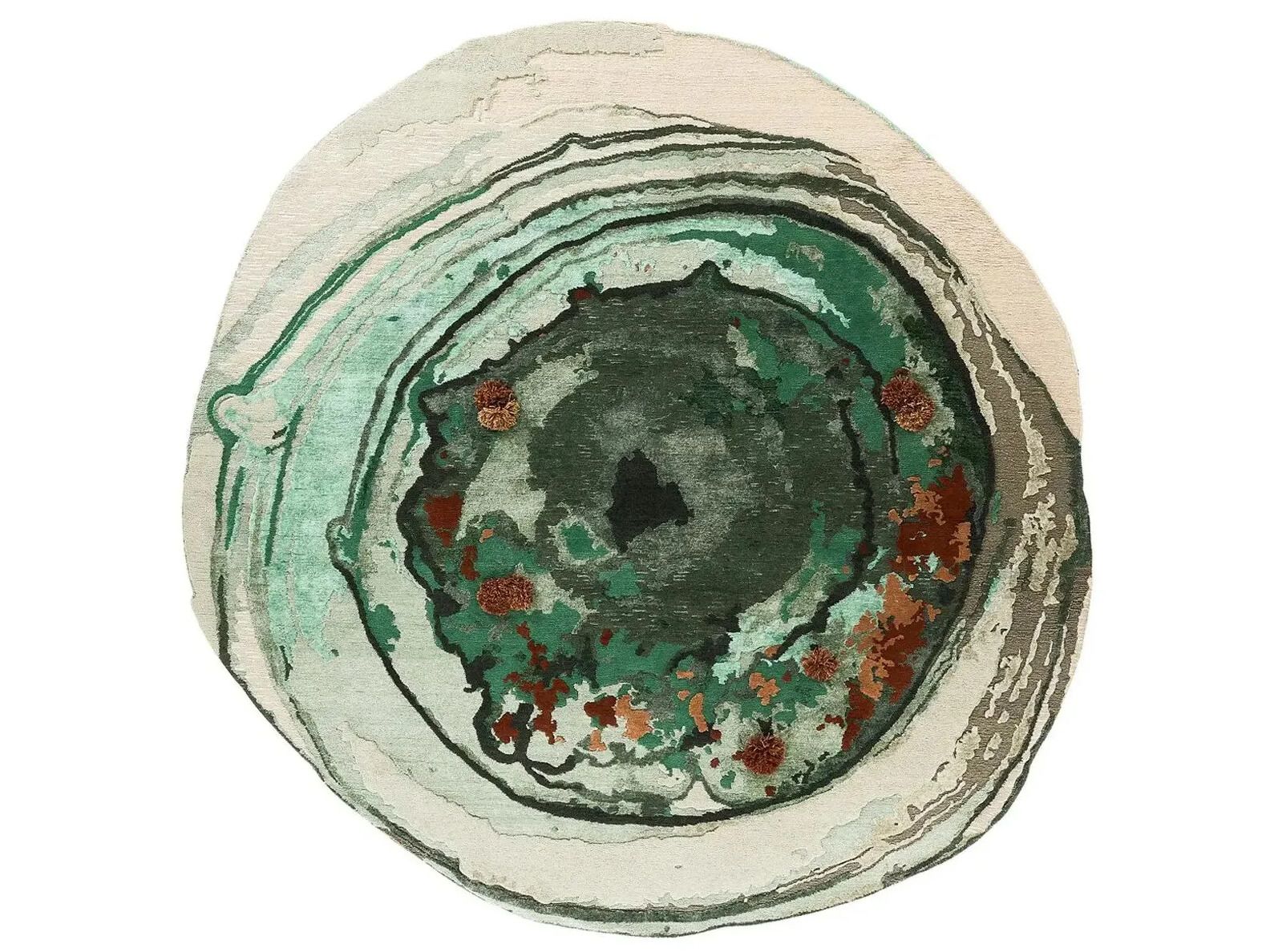 Ковер ручной работы из шерсти, бамбукового шелка, вискозы и джута Mohebban Тактильная ARCH-00032533