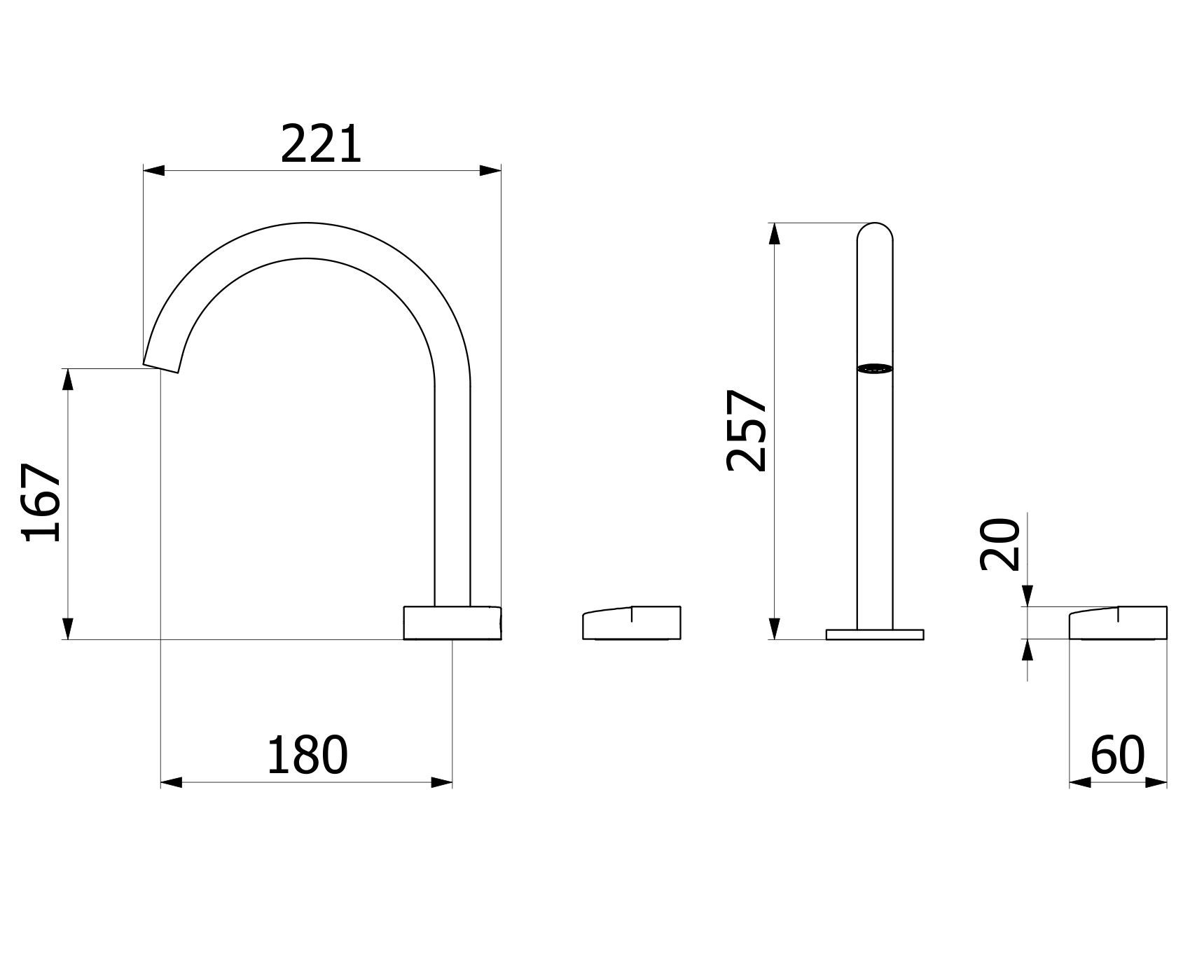 Смеситель для раковины с 3 отверстиями и автоматическим сливом IB торт ARCH-00092644 - Вид №2