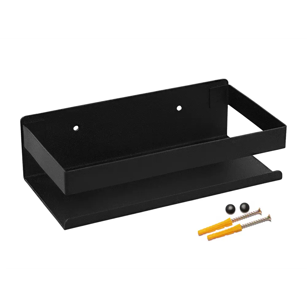 Полка настенная Manzzaro 30x10 см со скрытым креплением сталь цвет черный STLM-2135410 - Вид №1
