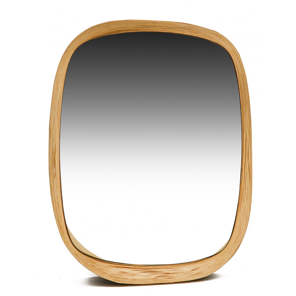 Зеркало деревянное прямоугольное со скругленными углами Cos MONTLY COS 128951 Коричневый  - Вид №1