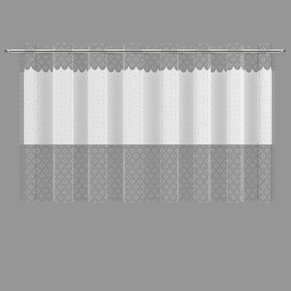 Тюль для кухни Бисквит 170x75 см цвет белый-серый Santreyd STLM-2174227 - Вид №1