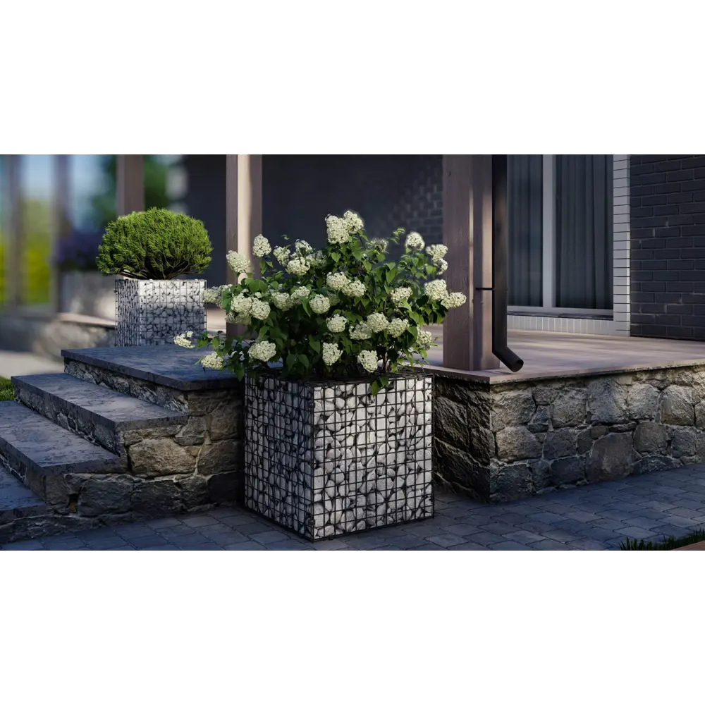 Габион - клумба 60x60x60 см оцинкованная сталь серый Santreyd STLM-2119798 - Вид №1