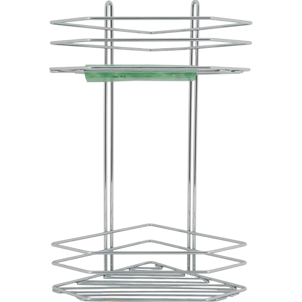 Полка для ванной комнаты угловая 2 яруса 19x19x37 см цвет хром Santreyd Угловые хромированные STLM-2133842 - Вид №3