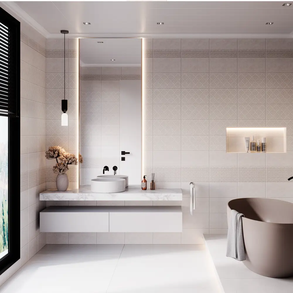 VENTA Панель ПВХ Амелия бежевая с античным узором 2700x375 мм 89414181 STLM-1572560 - Вид №2