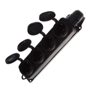 Колодка для удлинителя Lezard 4 розетки с заземлением 3500 Вт цвет черный