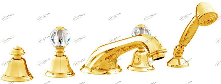 Bronces Mestre Комплект для ванны с 5 отверстиями, украшенный кристаллами swarovski® Indica sun-id-1499200