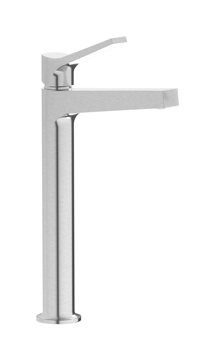 Высокий смеситель для раковины на 1 отверстие в комплекте с донным клапаном WE ARE IB tw320np_22 Brushed Nickel Twitter