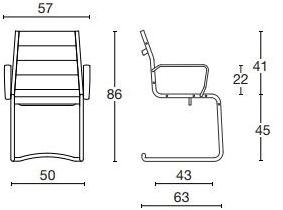 Diemme Консольное кожаное кресло с подлокотниками для залов ожидания Auckland sun-id-1453561 - Вид №4
