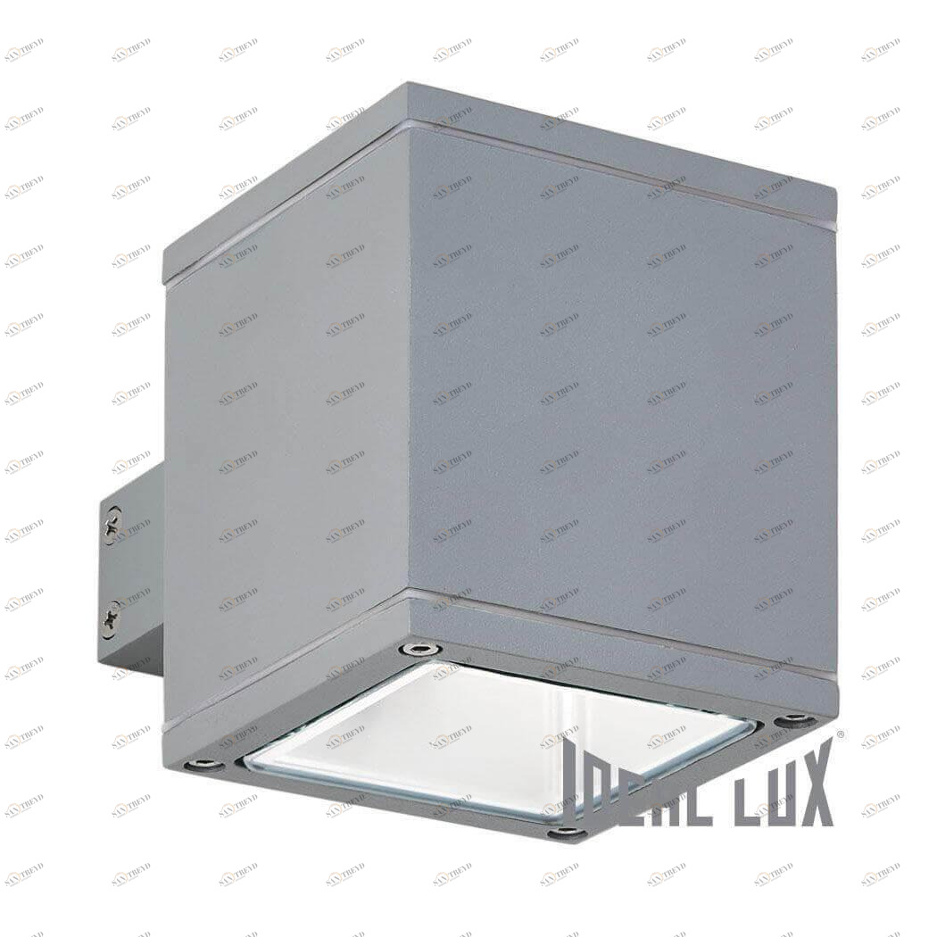 Уличный настенный светильник Ideal Lux Snif Ap1 Square Grigio IDEAL LUX SNIF GRIGIO 00-3895840 Серебро 