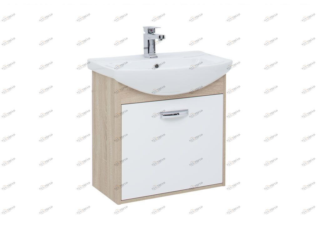 Тумба с раковиной Aquanet Грейс 65 дуб сонома/белый (1 ящик) 0019837500182642