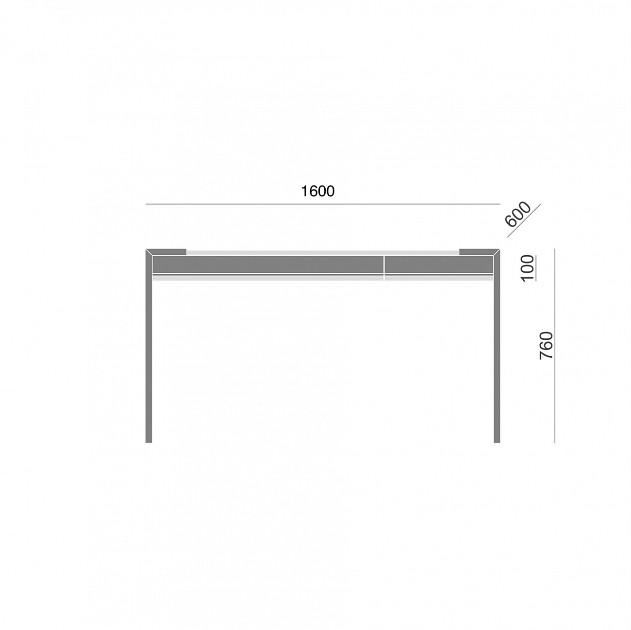 Письменный деревянный стол белый 160 см Mass BRAGIN DESIGN  00-3879378 Бежевый;белый  - Вид №3