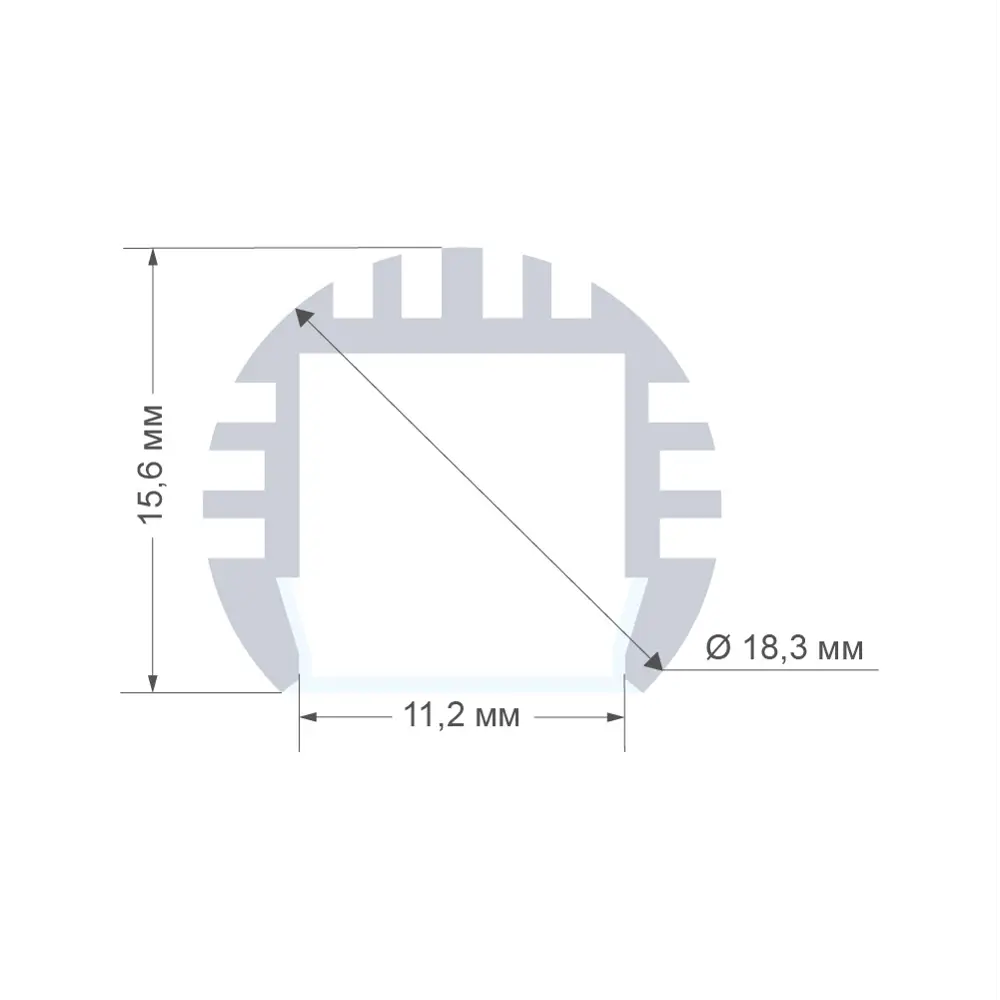 APEYRON Круглый профиль для светодиодной ленты 2м с рассеивателем 84601260 STLM-0052669 - Вид №3