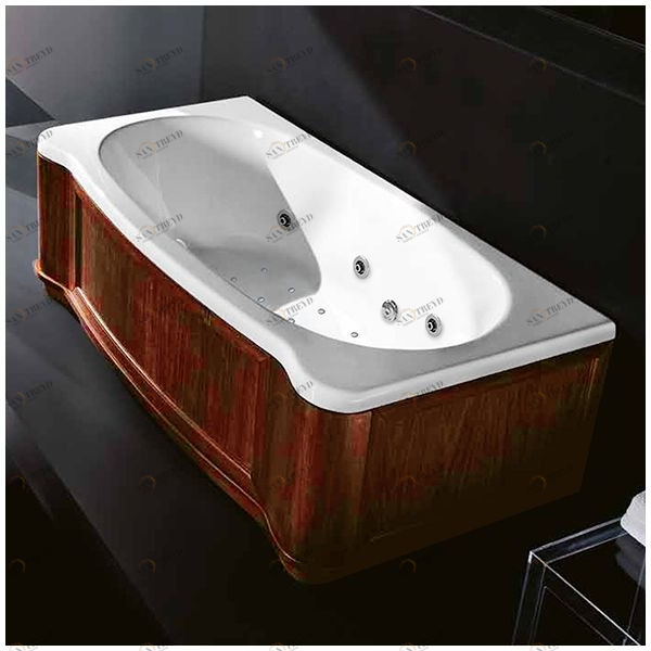 Ванна Gruppo treesse New Classic Young ATC-V674Q-SX-WO белая с гидромассажем аэромассажем и дезинфекцией прямоугольная левая дерево орех ATCV674QSXWO