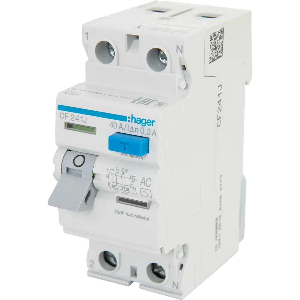 УЗО Hager CF241J 2P N 40 A 300 мА 6 кА AC STLM-2015588