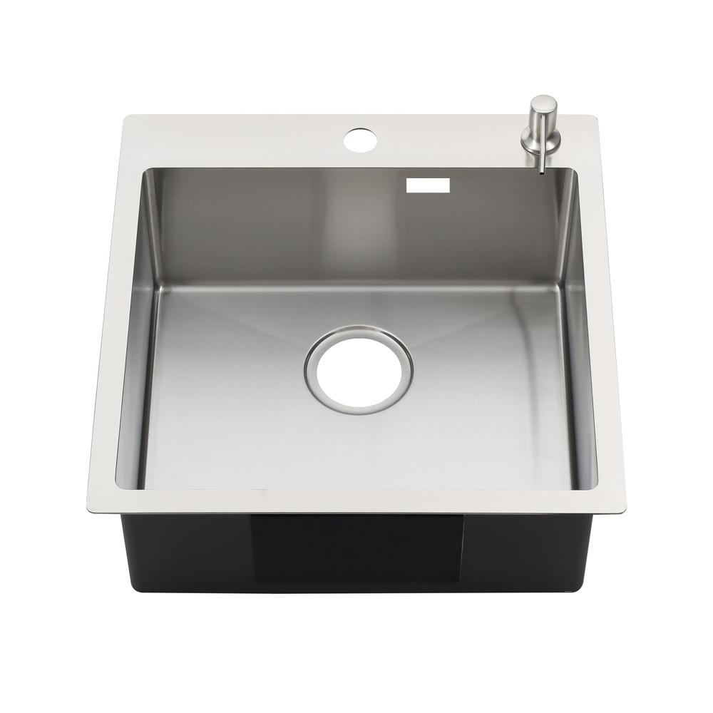 Мойка R5050HK MELANA ProfLine 3,0/200 САТИН врезная квадратная в комплекте с дозатором и коландером MLN-R5050HK+дозатор+коландер - Вид №1