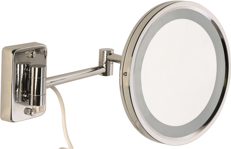 H221/WITHOUTLED Sanibano, настенное круг. зеркало с 3-х крат. увелич. и LED подсвет. (без провода и вилки), цвет хро 