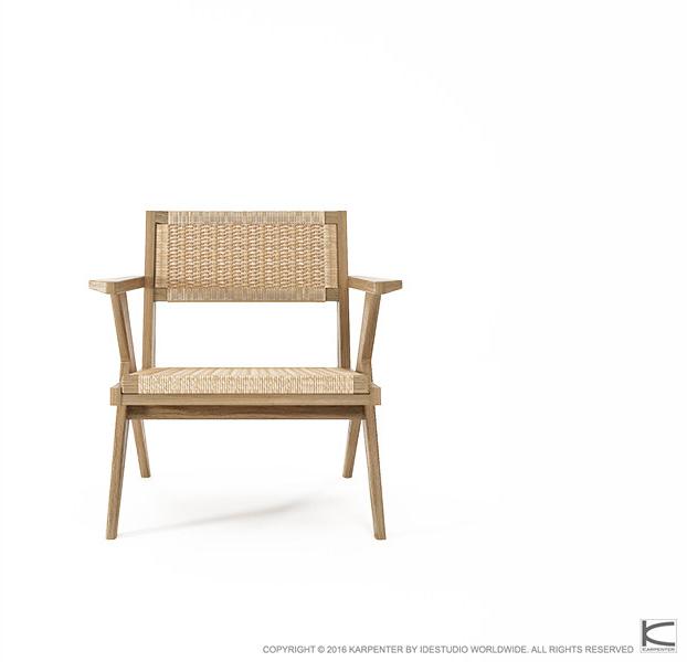 KARPENTER Кресло с подлокотниками из веревки и дуба Tribute Tb12-o - Вид №3
