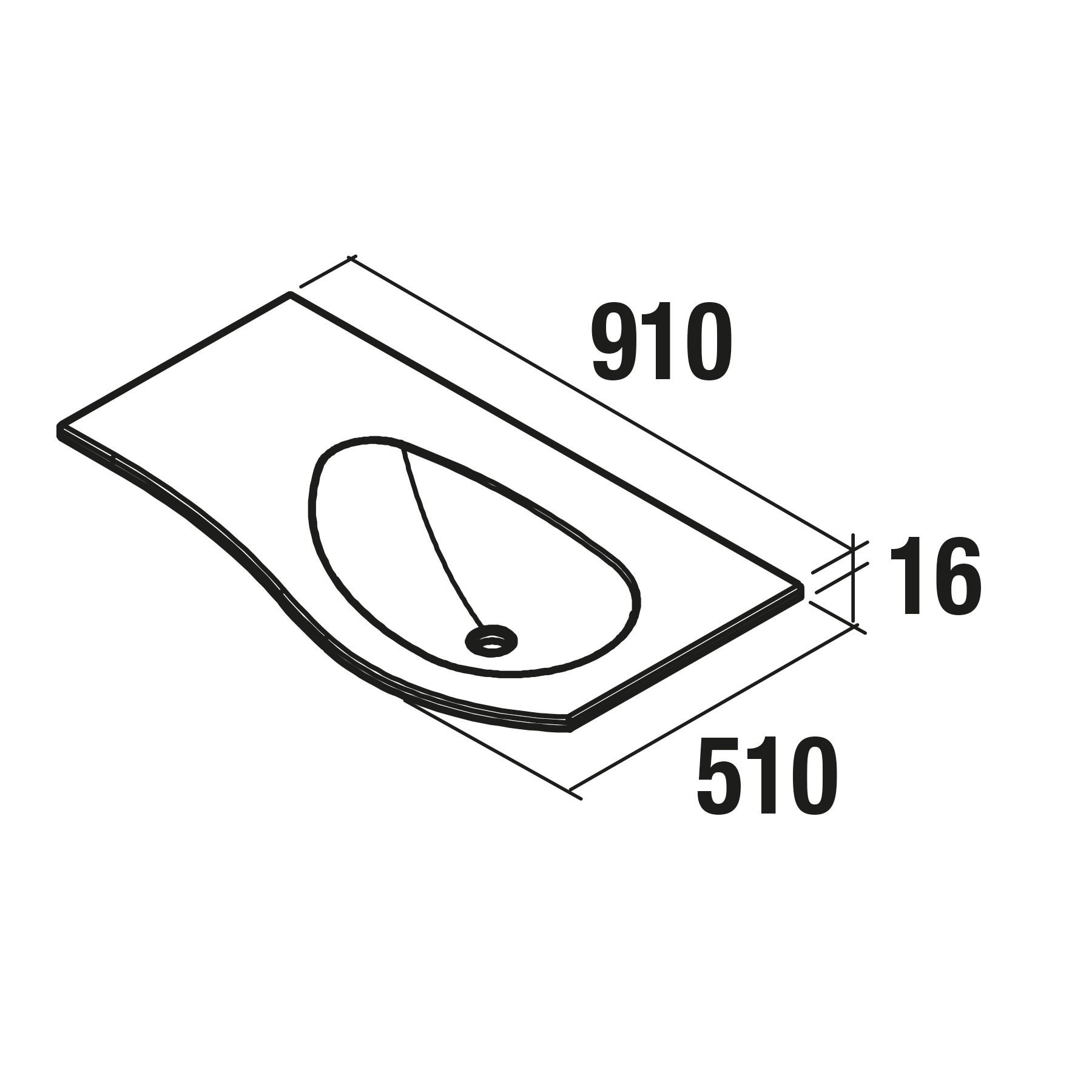 85908 SALGAR Раковина MAM 900 Емкость для хранения слева МАТОВАЯ БЕЛАЯ МИНЕРАЛЬНАЯ загрузка без сифона для бутылок и отходов без крана 910 x 16 x 510 мм  - Вид №1