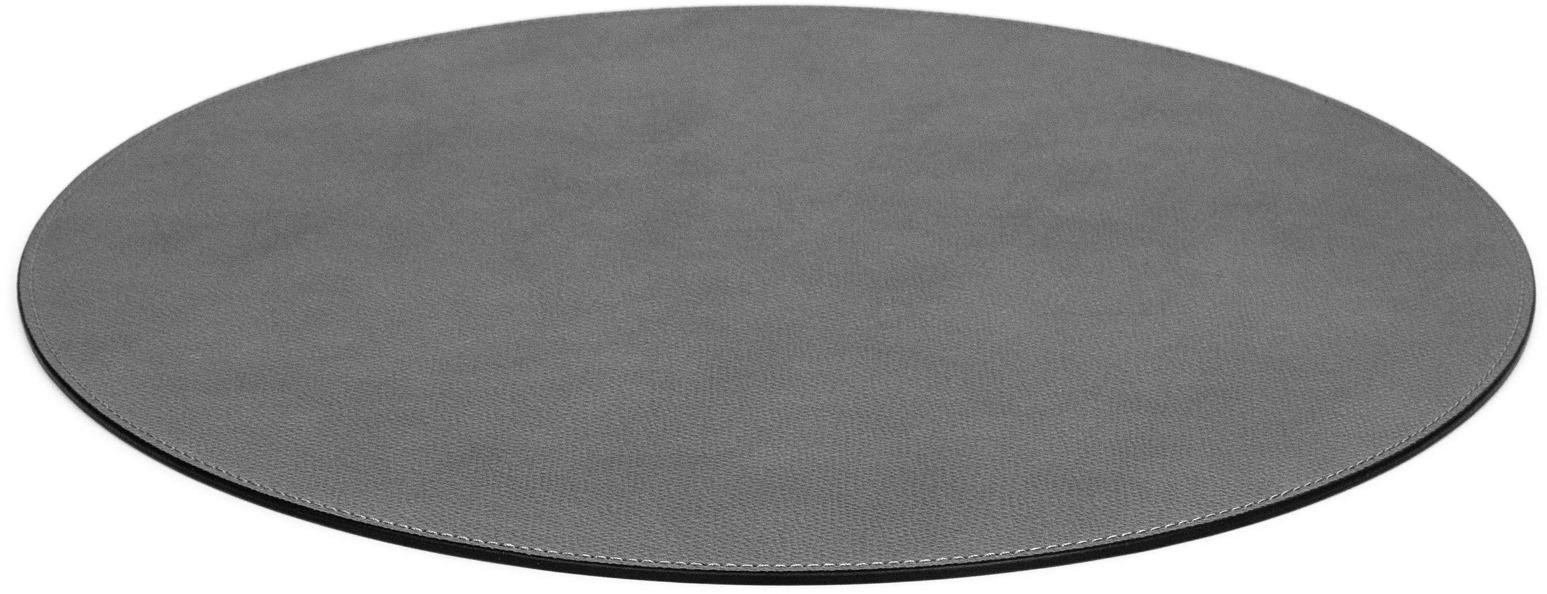 Круглый коврик для столовых приборов - Ø 35 см / зернистая кожа_черный