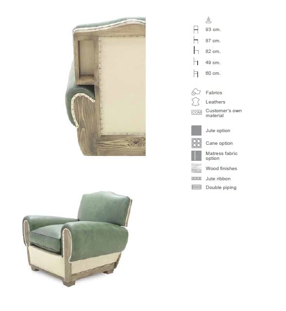 Кожаное кресло с подлокотниками CREARTE COLLECTIONS Club Royal Essence ARCH-00014993 - Вид №3