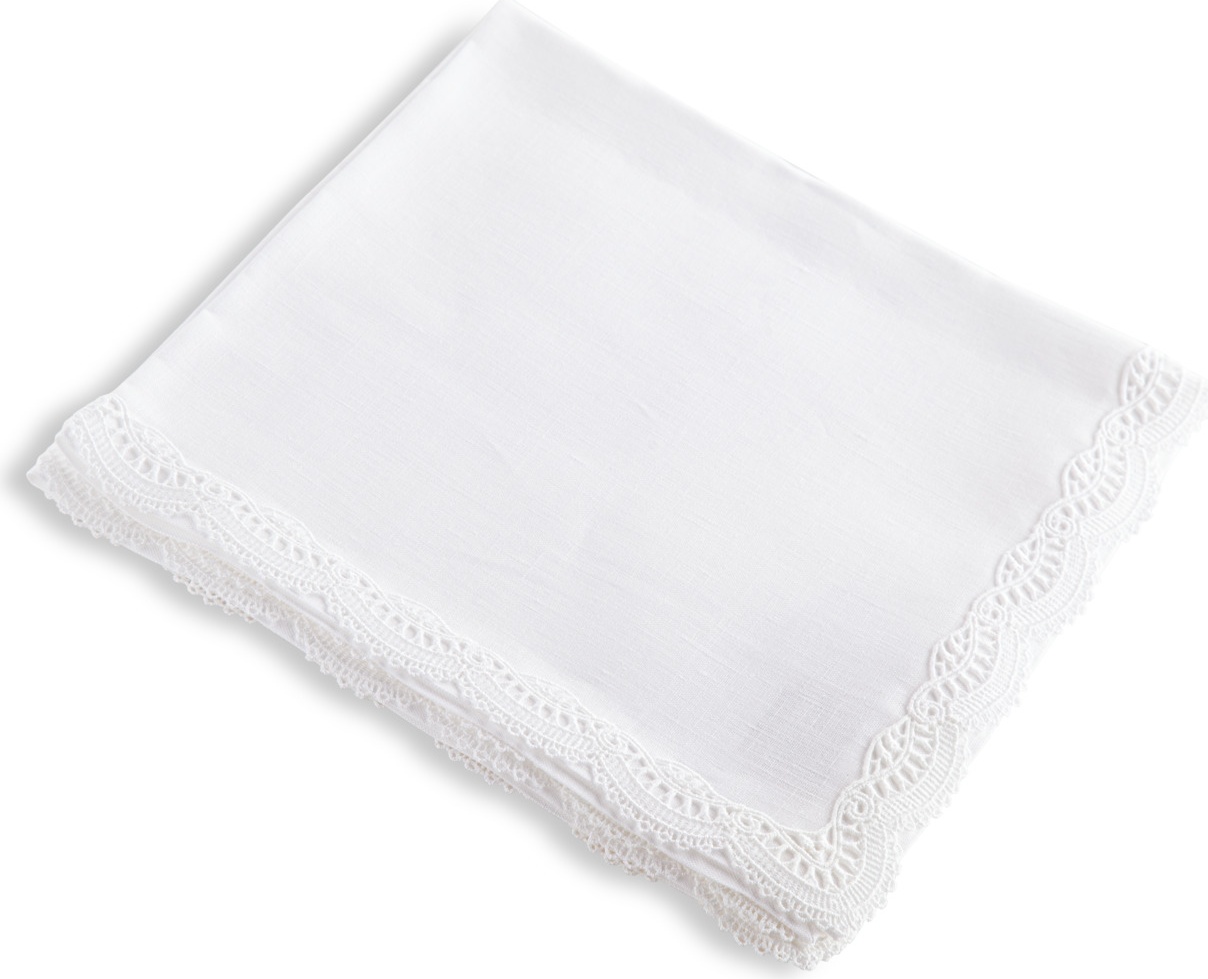 10645788 Weissfee Набор салфеток Weissfee "Палома" 45х45см, 6шт, (белый с кружевом) лён, хлопок 