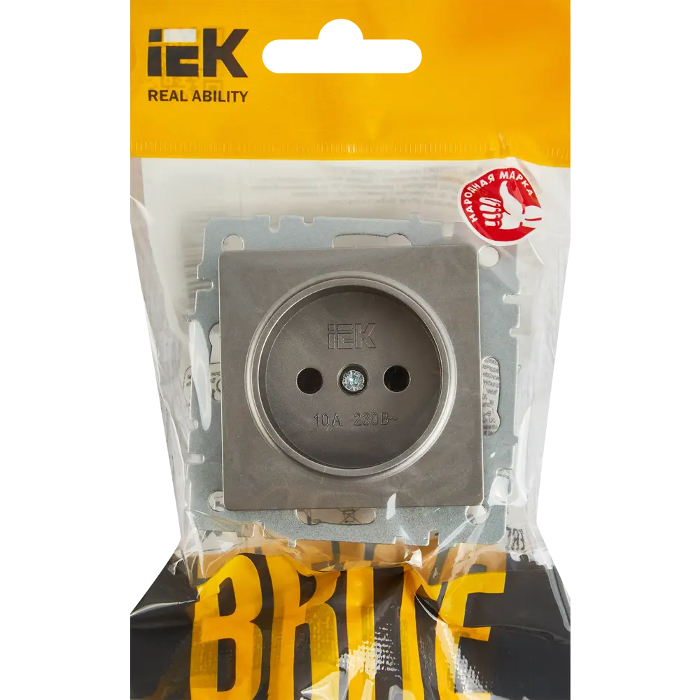 Розетка IEK Brite стальная для скрытого монтажа без заземления 87761614 STLM-1107118 - Вид №4