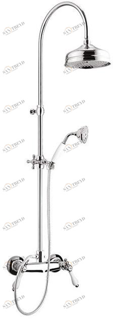 Rubinetteria Giulini Настенная душевая стойка с душевой лейкой Praga - praga crystal F7507wc-s