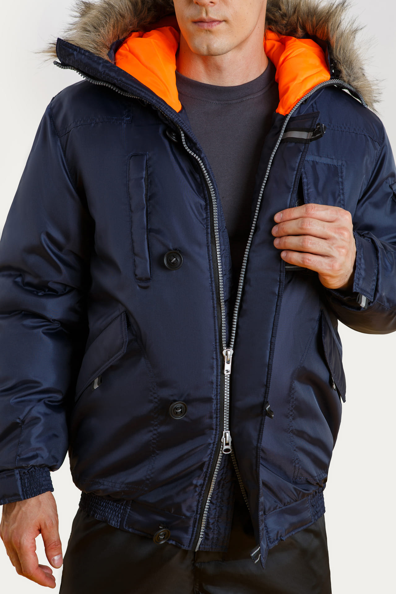 61396 Куртка "Север" зимняя темно-синяя  Зимняя спецодежда  размер 56-58/170-176  - Вид №10