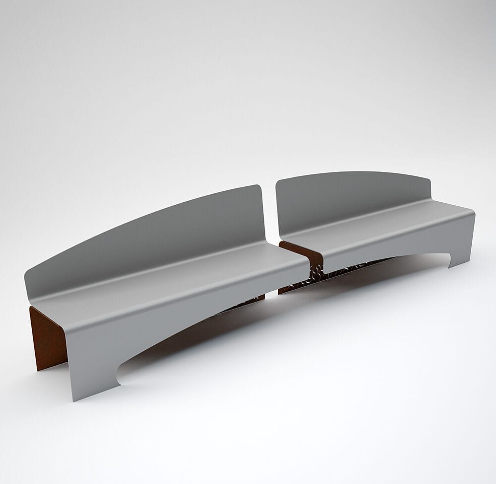 Стальная скамья со спинкой CITYSì ECLISSE ARCH-00043573 - Вид №2