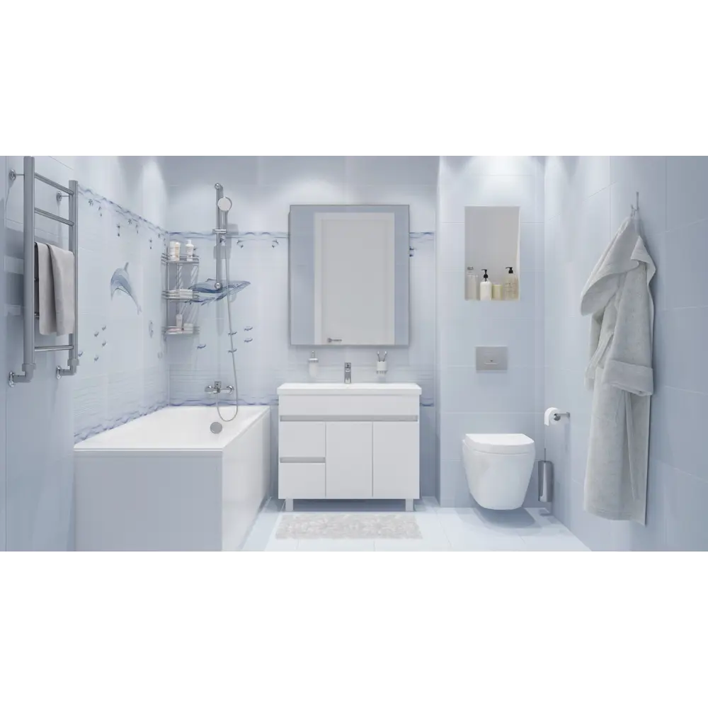 Декор «Марис Киты» 30х60 см цвет белый BELANI STLM-2041023 - Вид №3