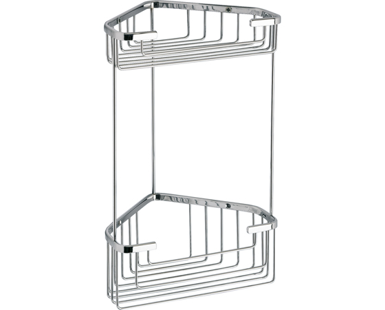 2482(13) Gedy, решётка угловая 2-х уровневая, высота 32,8 см цвет хром 