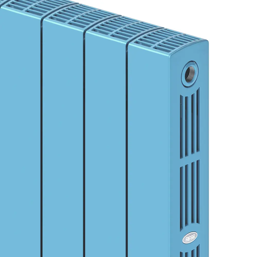 Радиатор секционный Rifar Supremo S50010RAL5024 500/90 10 секций боковое подключение биметалл голубой 82560836 STLM-2074160 - Вид №3
