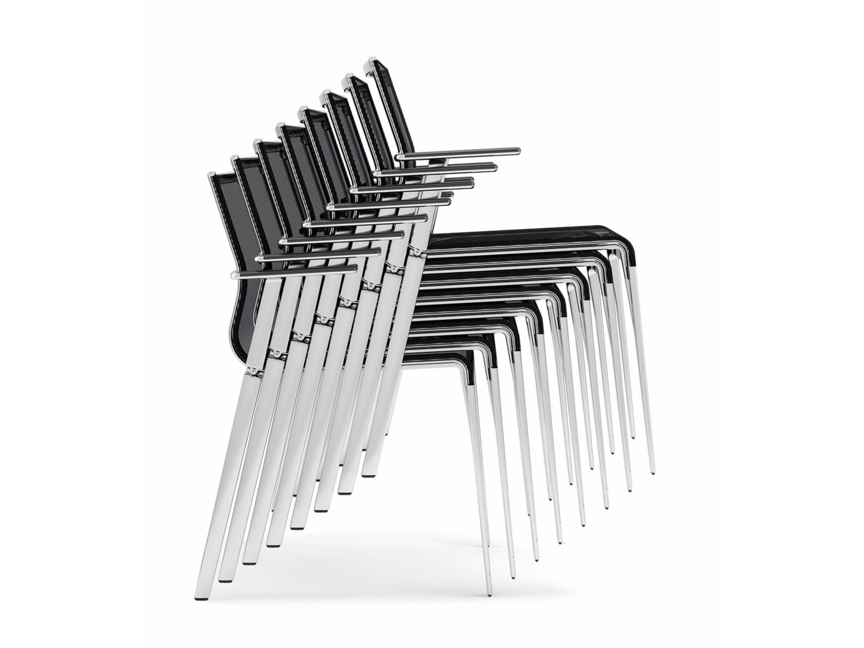 Тканевый мягкий штабелируемый стул с подлокотниками ICF Stick Chair ARCH-00042389 - Вид №1