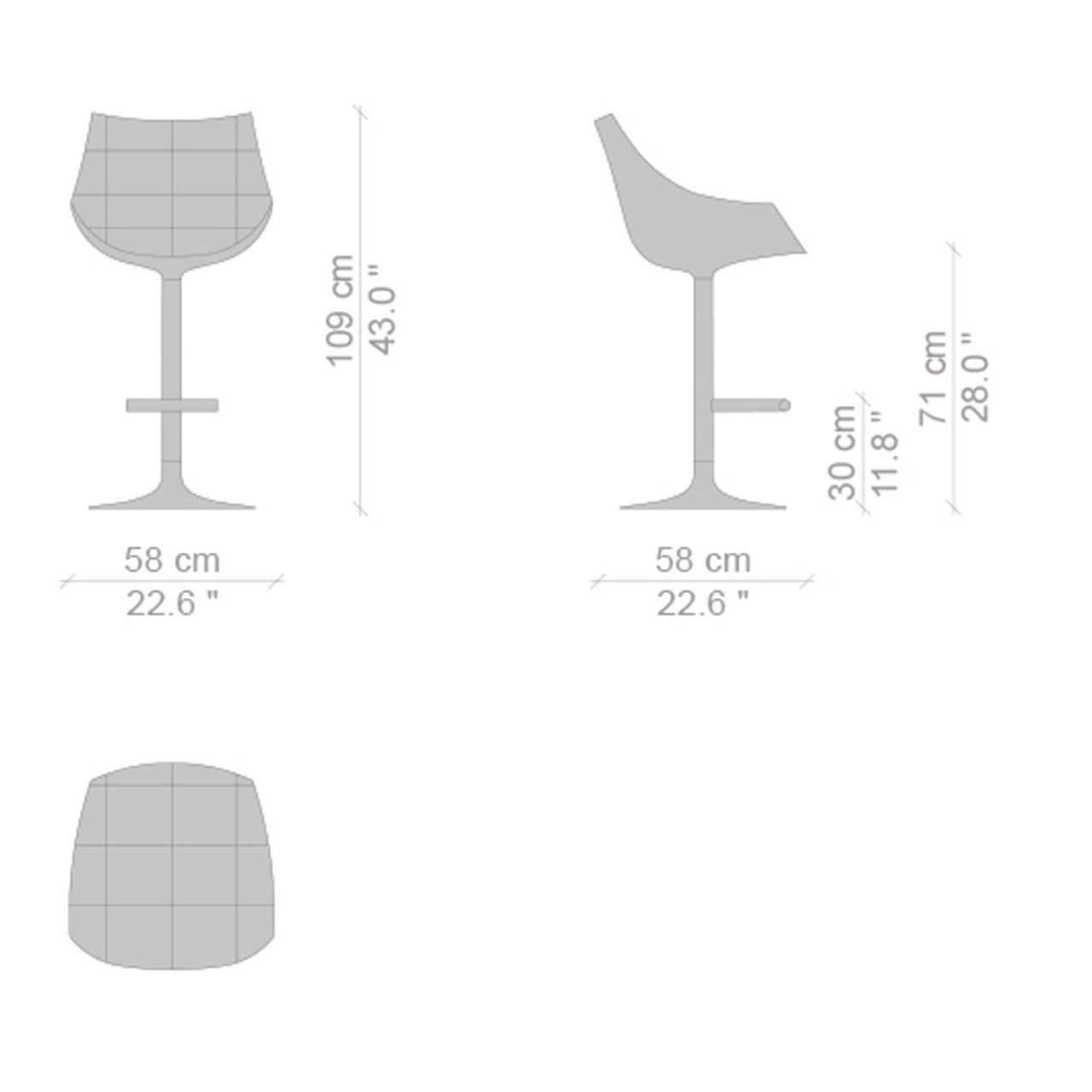 Высокий тканевый стул с подставкой для ног CASSINA Passion ARCH-00048288 - Вид №4