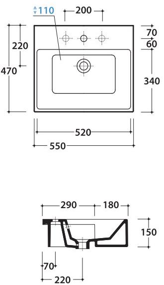 Fo055.bi Подвесная раковина настенная консольная овальная Ceramica Globo FORTY3 белая - Вид №2