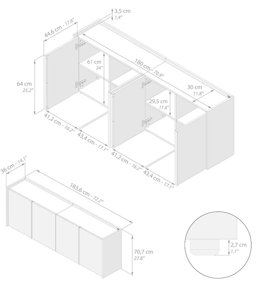 Мадия в облагороженном с распашными дверями Mobili Fiver ROMINA ARCH-00104343 - Вид №87
