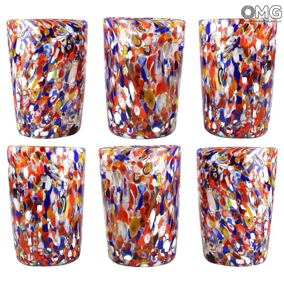 2193 ORIGINALMURANOGLASS Набор из 6 стаканов Кориандоли - муранское стекло 8 см  - Вид №1