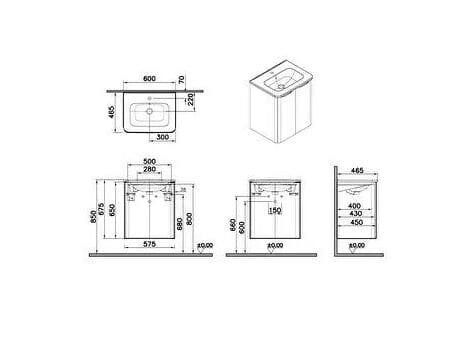 Подвесной шкаф для умывальника со встроенной раковиной VitrA Bathrooms Integra Round ARCH-00024165 - Вид №8