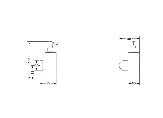 Дозатор для жидкого мыла с настенным держателем JOERGER Plateau 630.00.006.000 - Вид №1