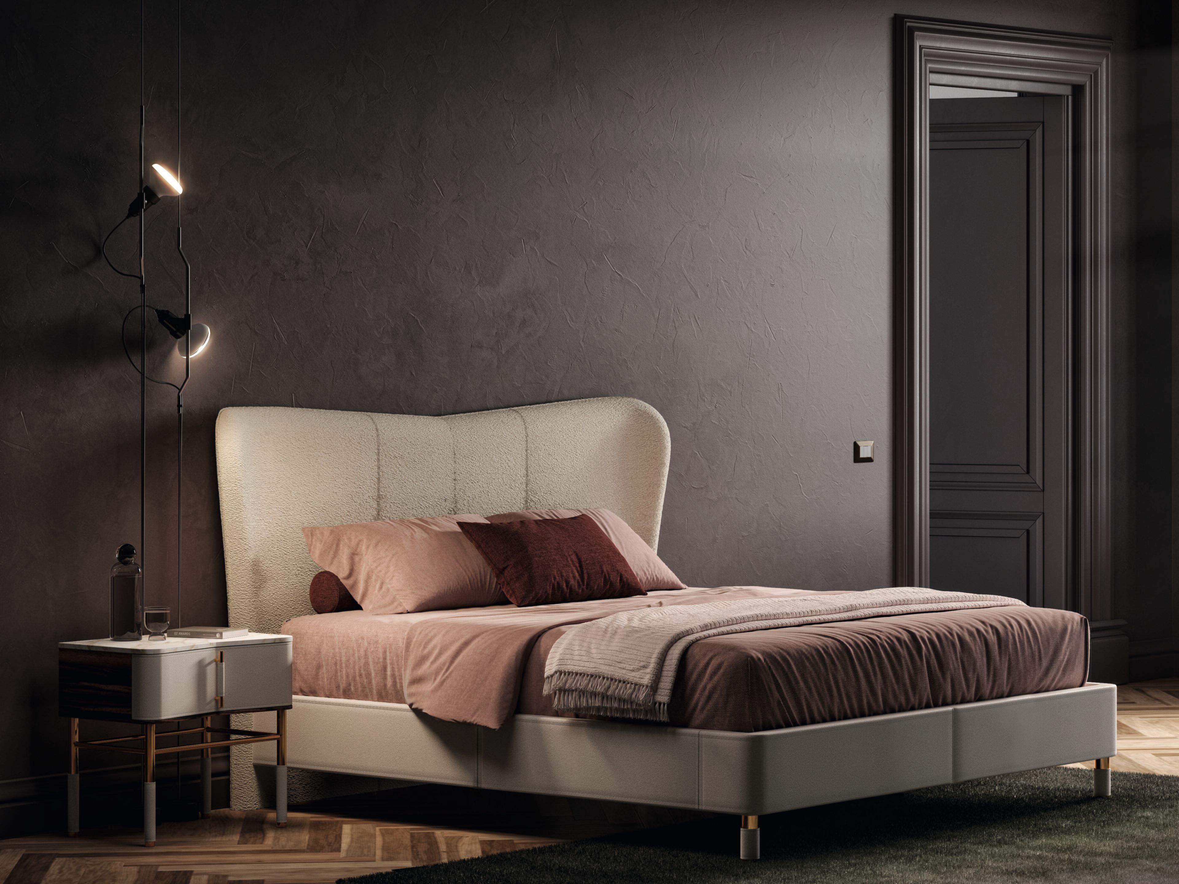 Двуспальная мягкая кровать Former In Italia MONOLITH ARCH-00127786