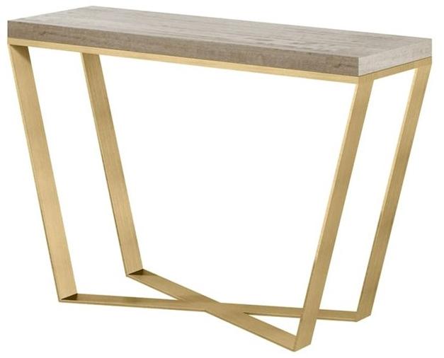 FRATO Прямоугольная консоль из латуни и дерева Johannesburg Ffu090006aae  - Вид №1