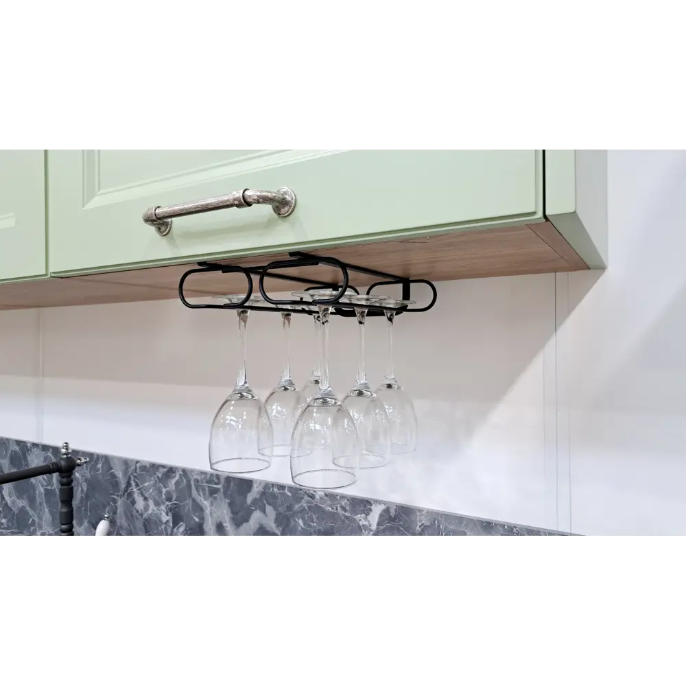 Держатель для бокалов KONSENSA 22x7x27.5 см сталь цвет черный STLM-2144481 - Вид №2