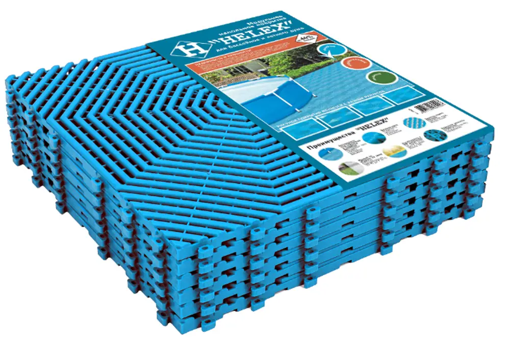 Модульная плитка Helex для бассейна 40×40 см голубая 85324750