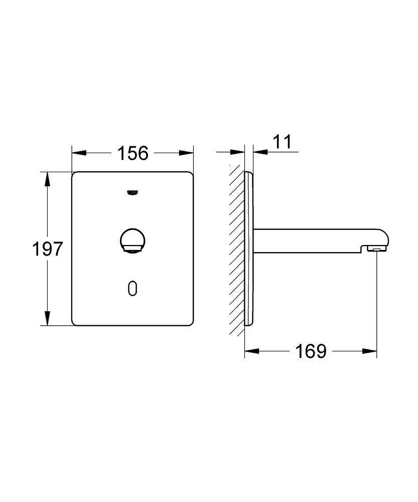 36243SD1 Смеситель инфракрасный для раковины Grohe нержавеющая сталь  - Вид №1